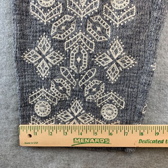 Soft Surroundings Pants Large Tall LT Gray Gauze Linen Pull On Pocket Beach BOHO - Picture 9 of 12